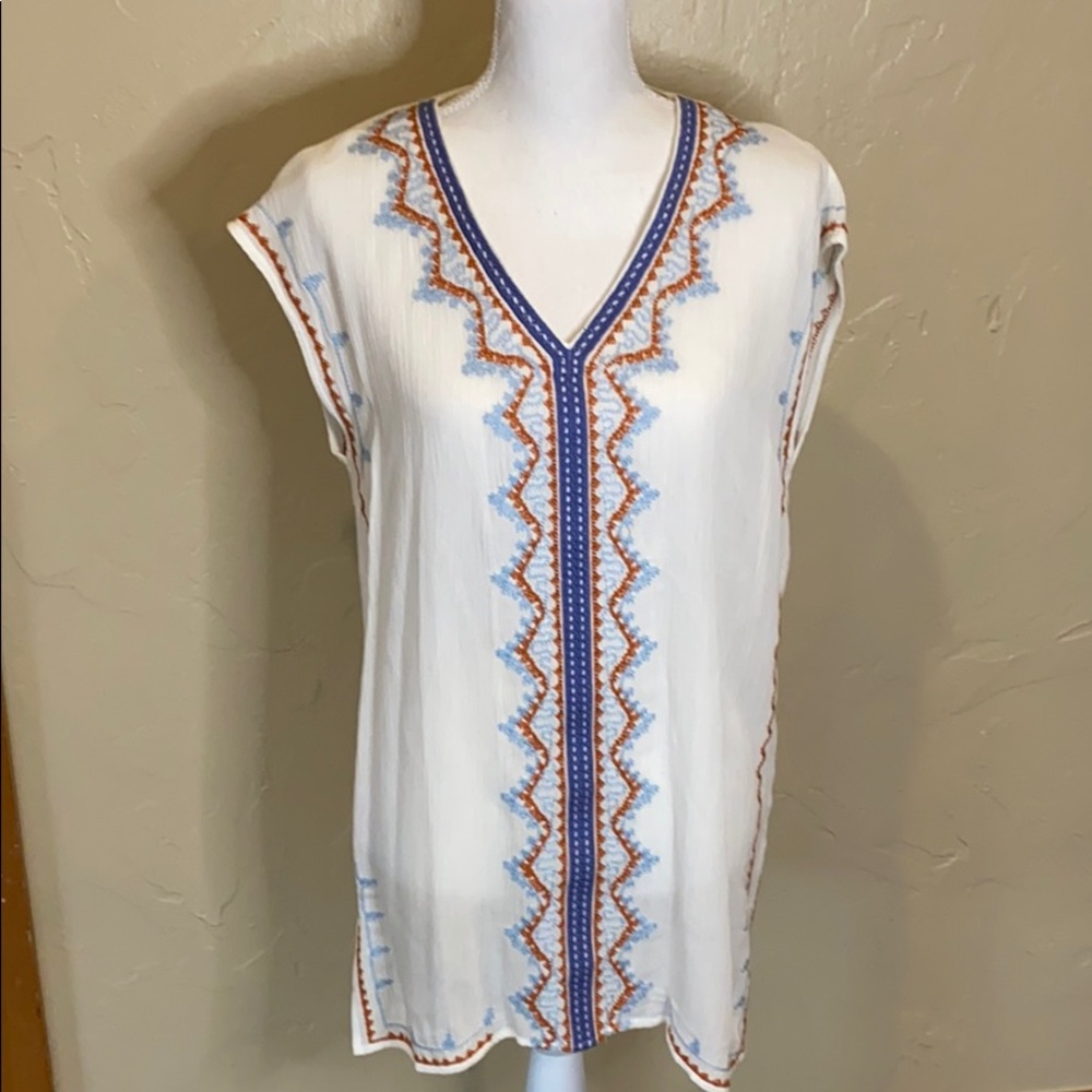 White with embroidered detailed